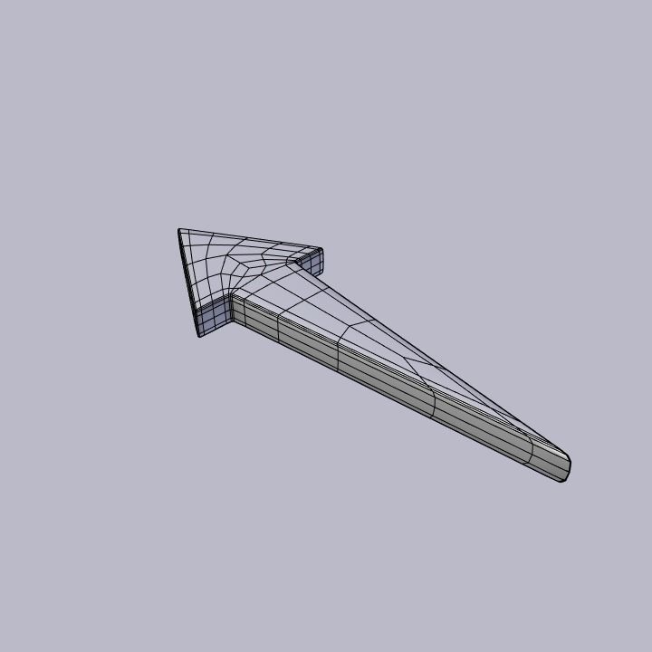 Sharp straight arrow Low-poly 3D model_3