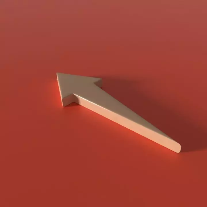 Sharp straight arrow Low-poly 3D model_0