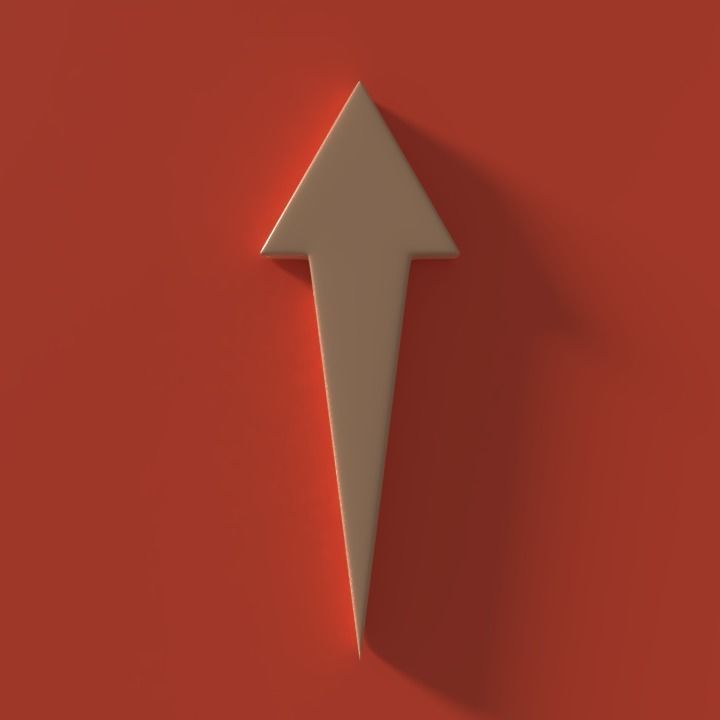 Sharp straight arrow Low-poly 3D model_1
