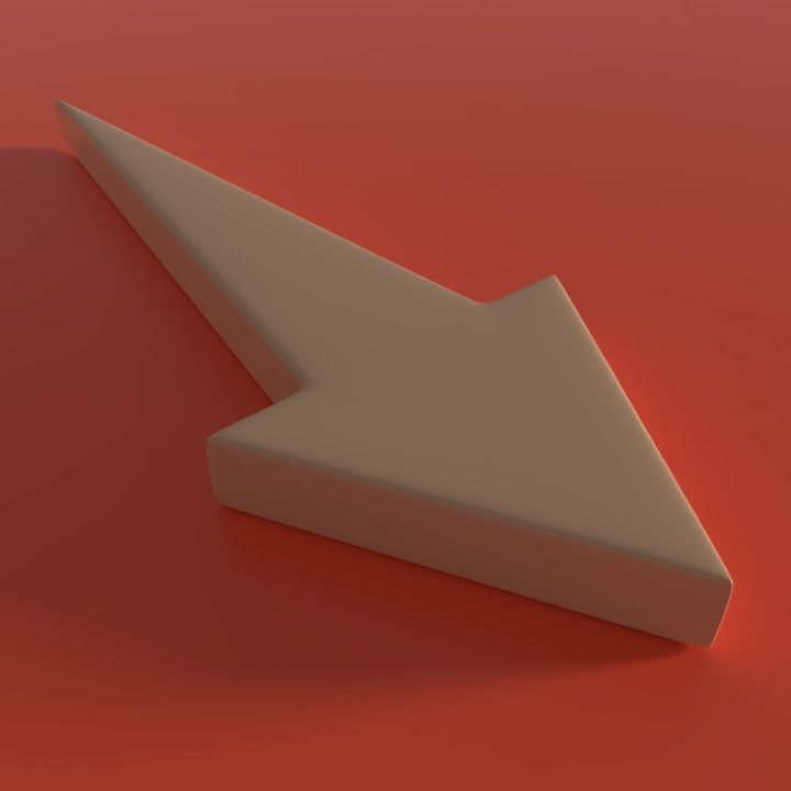 Sharp straight arrow Low-poly 3D model_6