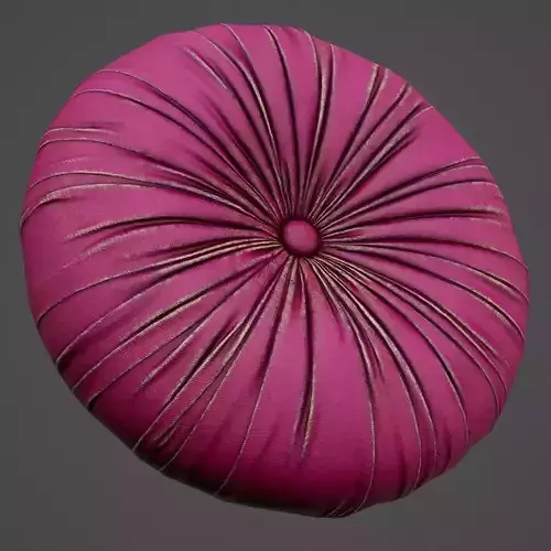 round pink pillow PBR 3D model