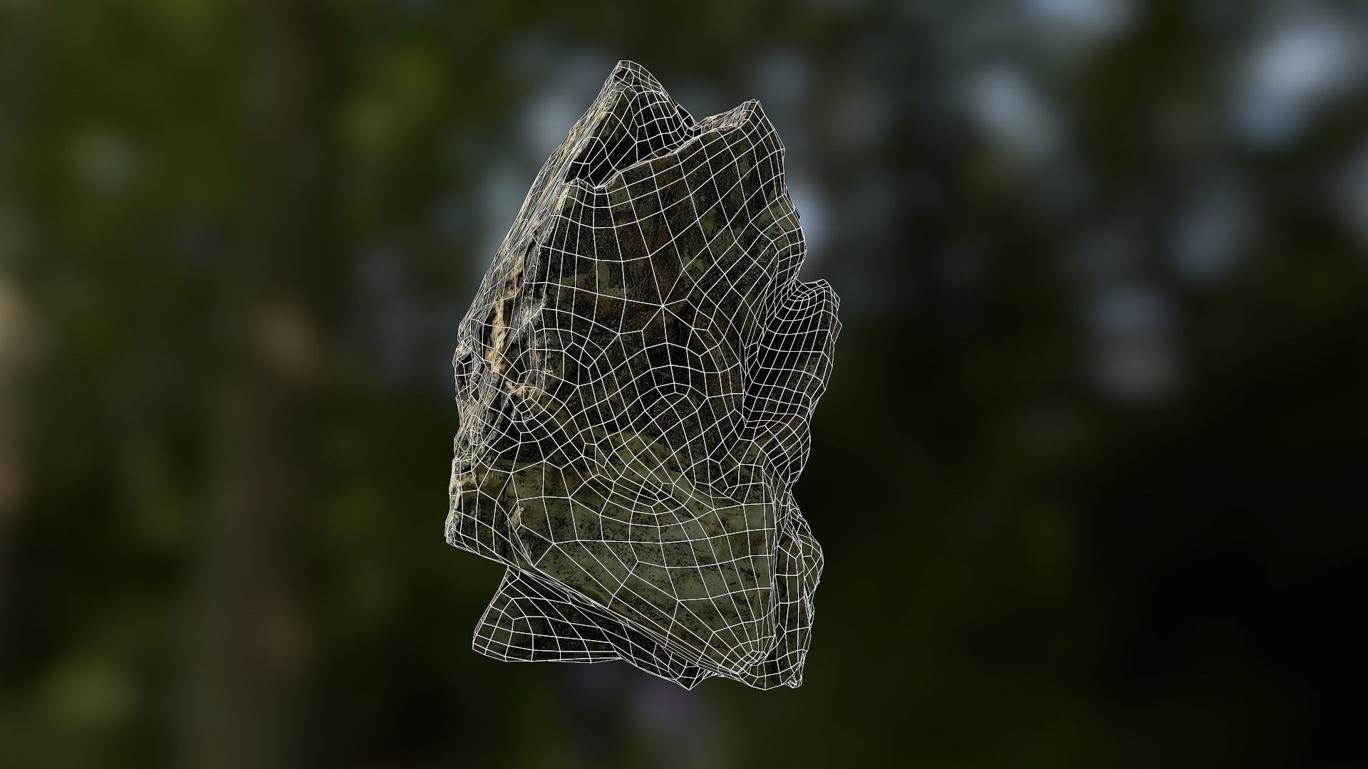 Rock low poly 3D model in forest Low-poly 3D model_12