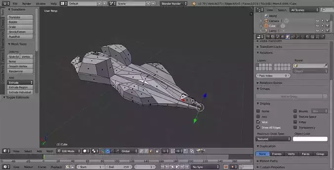 Very low poly spaceship