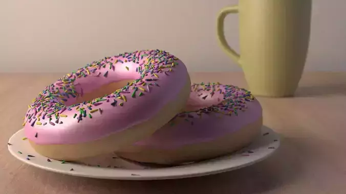 Doughnut on table