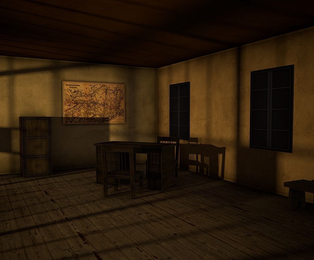 Sheriff Building Low Poly Mobile Ready Low-poly 3D model_9