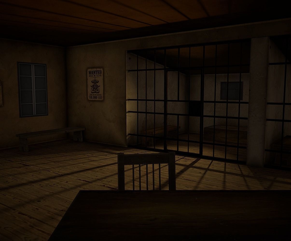 Sheriff Building Low Poly Mobile Ready Low-poly 3D model_8