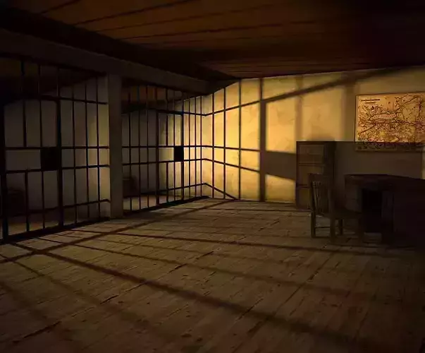 Sheriff Building Low Poly Mobile Ready Low-poly 3D model