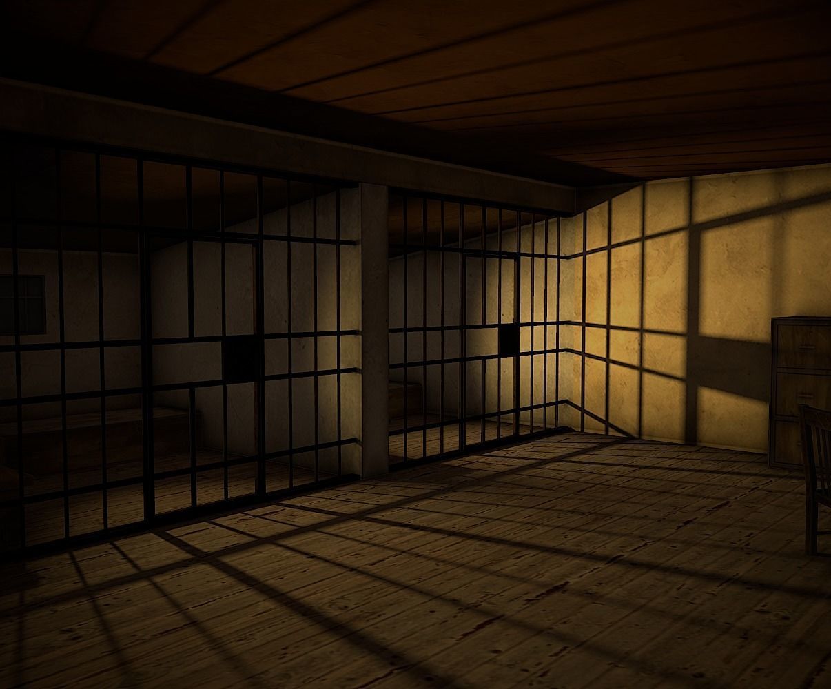 Sheriff Building Low Poly Mobile Ready Low-poly 3D model_7