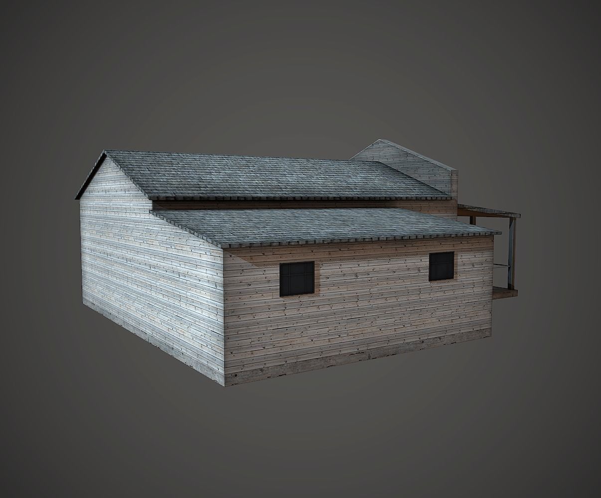 Sheriff Building Low Poly Mobile Ready Low-poly 3D model_4