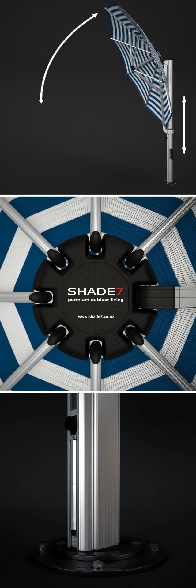 Shade7 Riviera Cantilever Umbrella 3D model_2