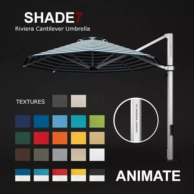Shade7 Riviera Cantilever Umbrella 3D model_0