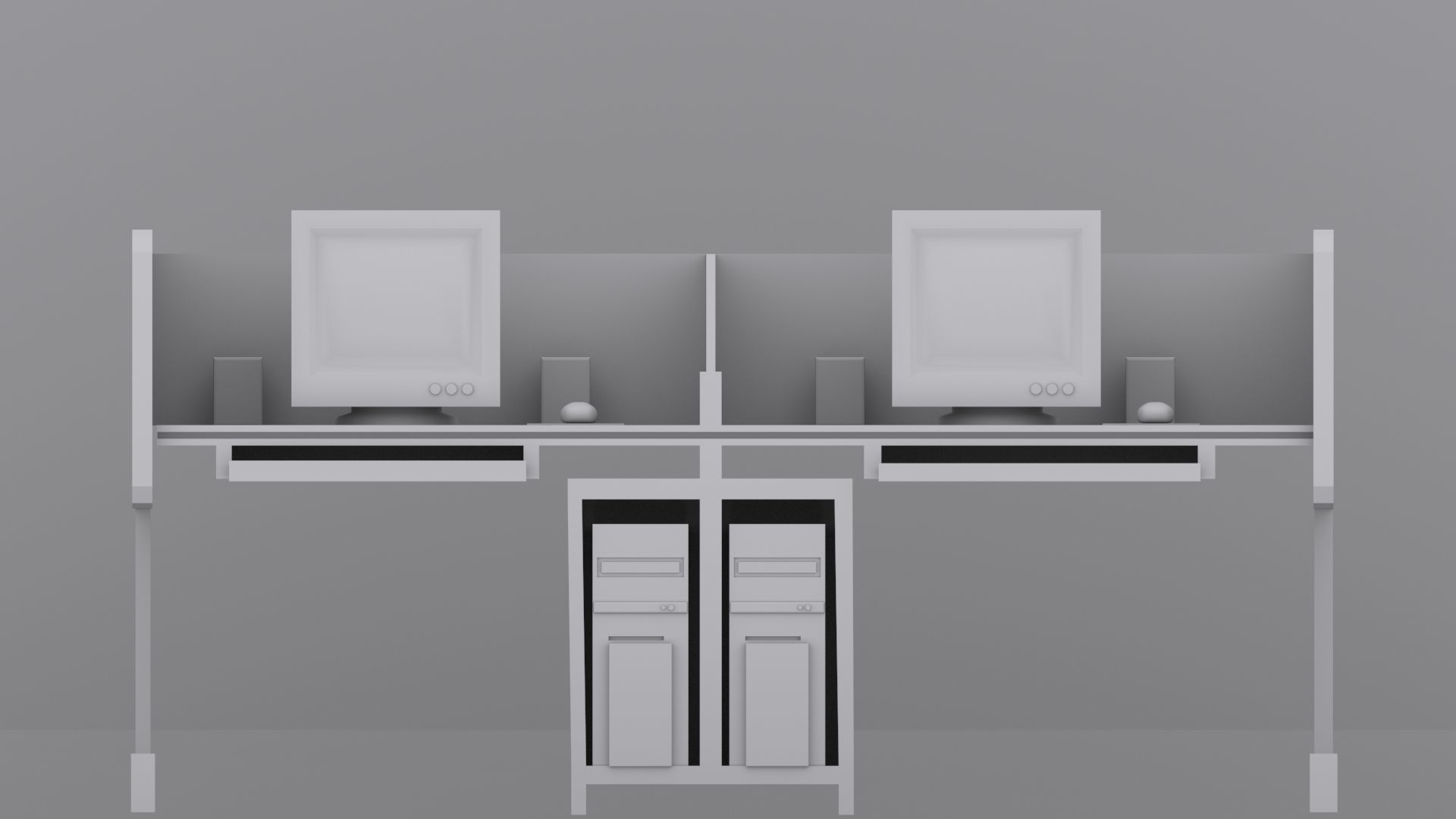 computer table  Low-poly 3D model_1
