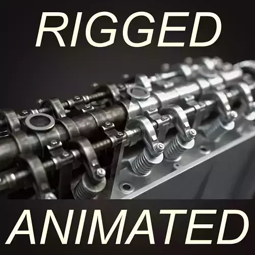 Engine rigged animated model 3D model