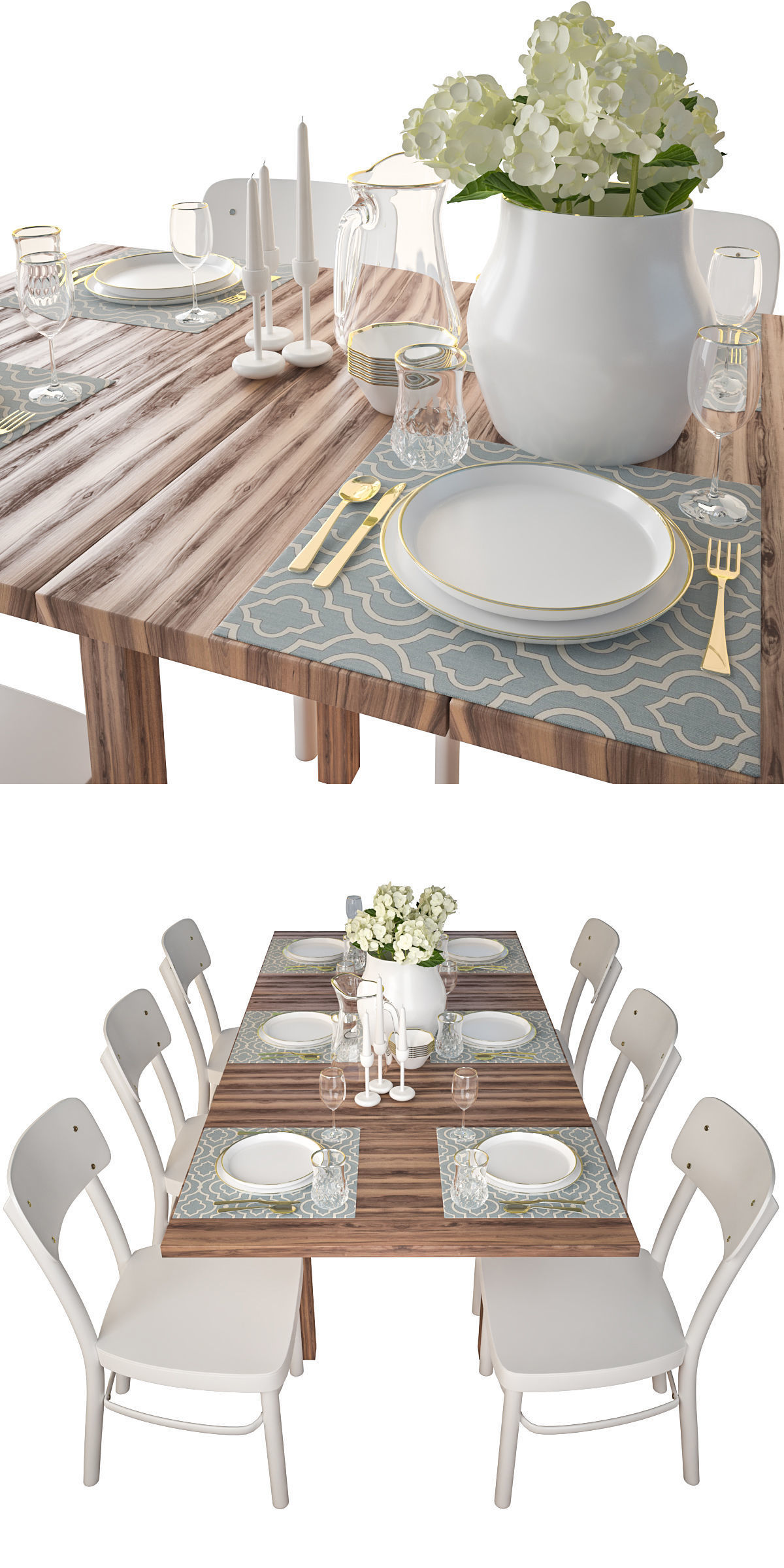 Table Chair 01 3D model_1