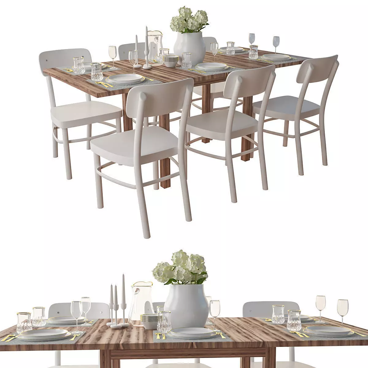 Table Chair 01 3D model_0