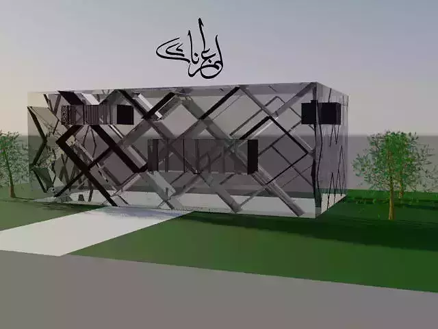 The X Glazed Pavilion Low-poly 3D model