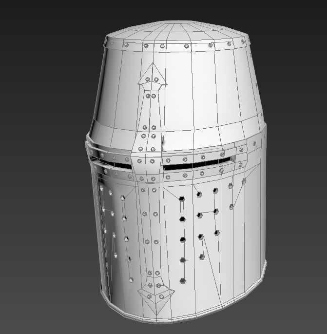 HIE Medieval Knight Helmet D190104 Low-poly 3D model_11