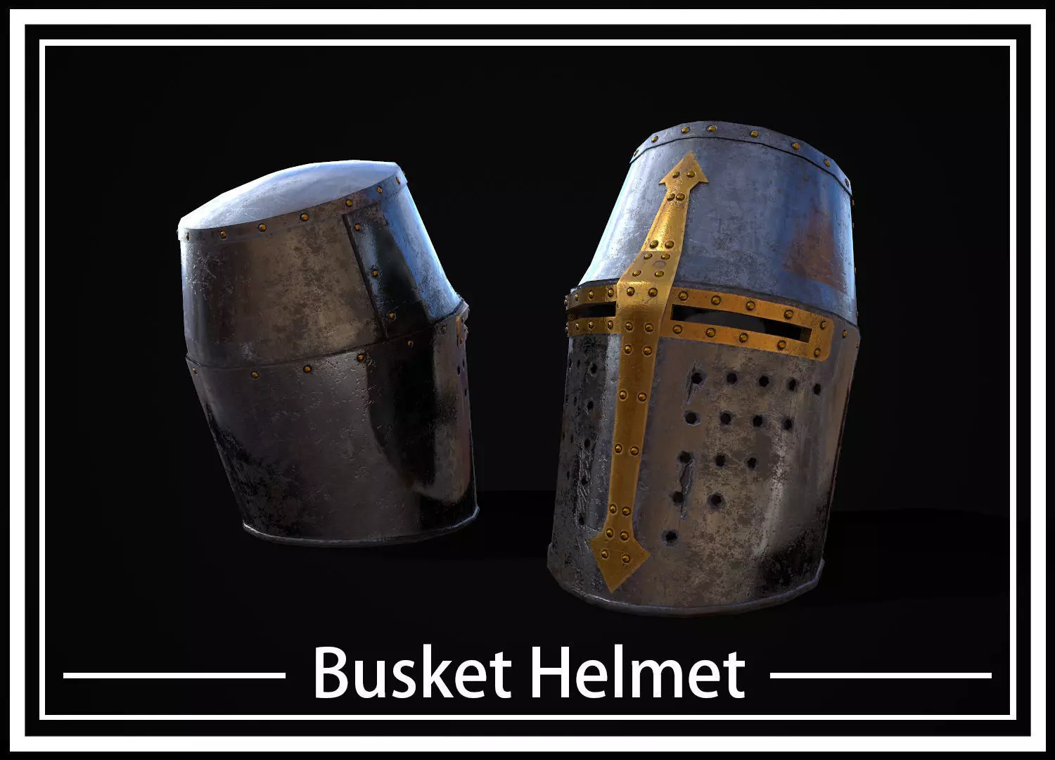 HIE Medieval Knight Helmet D190104 Low-poly 3D model_0