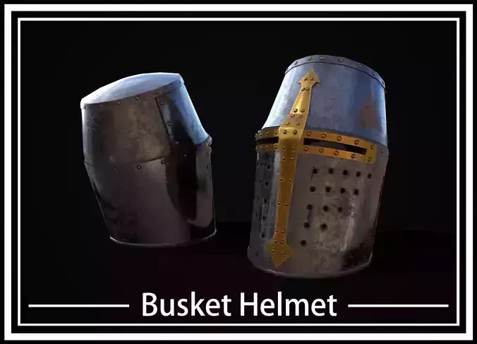 HIE Medieval Knight Helmet D190104 Low-poly 3D model