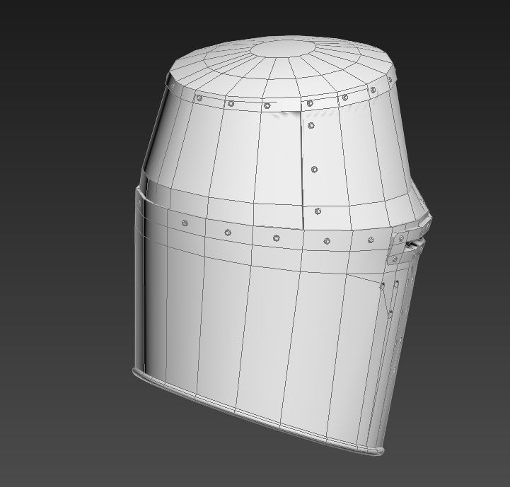 HIE Medieval Knight Helmet D190104 Low-poly 3D model_12