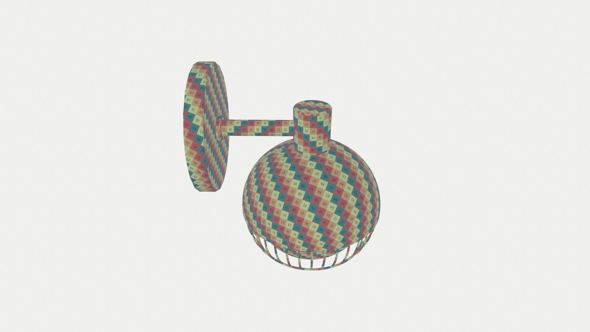 Cage Matte Black Sconce Low-poly 3D model_8