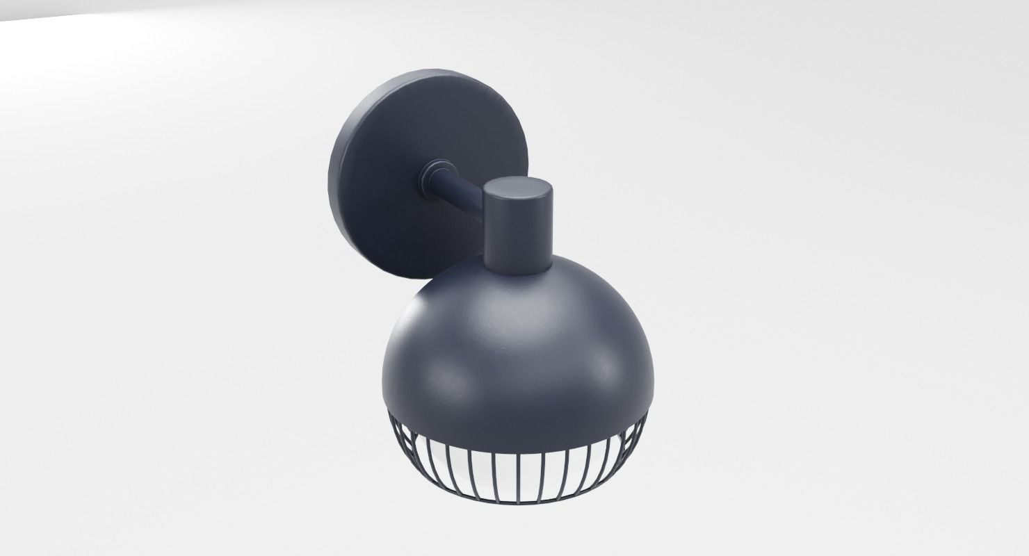 Cage Matte Black Sconce Low-poly 3D model_5