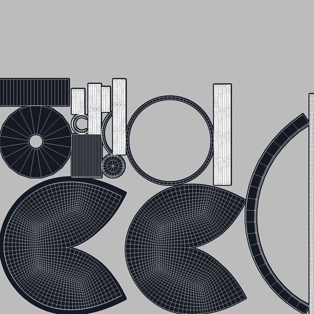 Cage Matte Black Sconce Low-poly 3D model_15