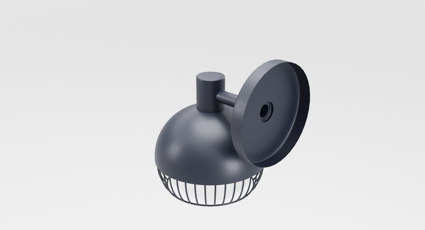 Cage Matte Black Sconce Low-poly 3D model_6