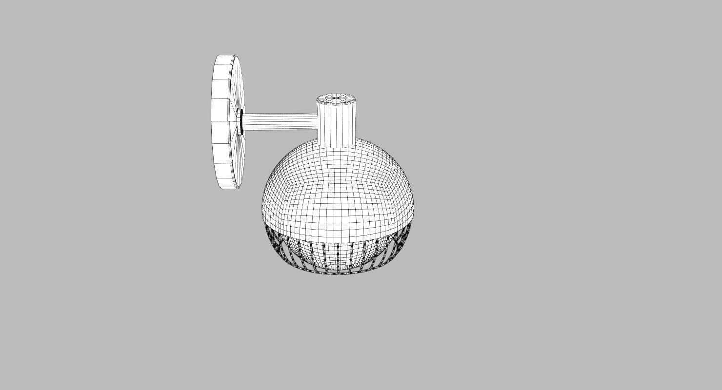 Cage Matte Black Sconce Low-poly 3D model_11