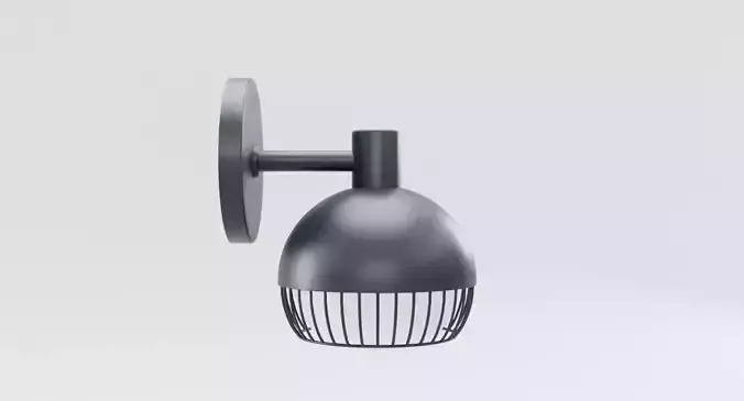 Cage Matte Black Sconce Low-poly 3D model