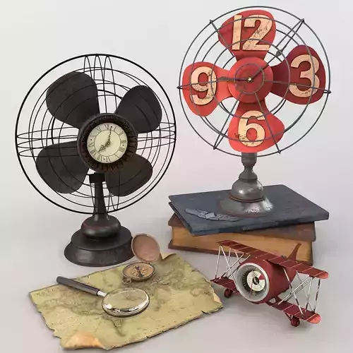 Vintage Fan Clock Decoration
