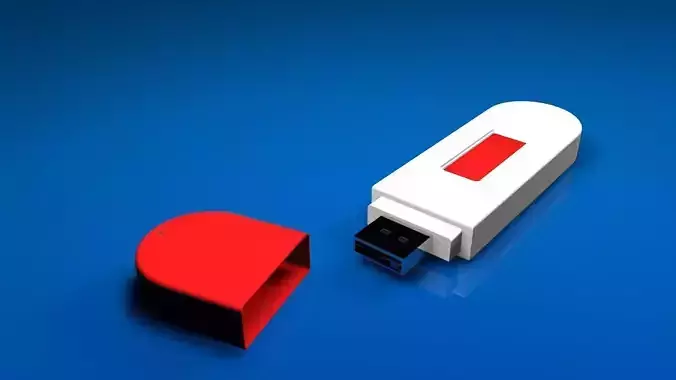 USB Flash Pendrive 3D model Low-poly 3D model