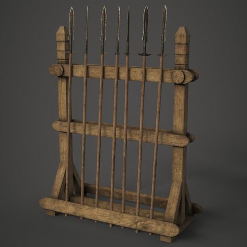 Spear Rack Low-poly 3D model