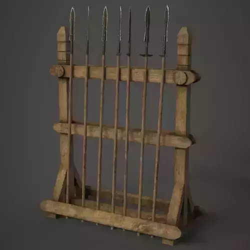 Spear Rack Low-poly 3D model