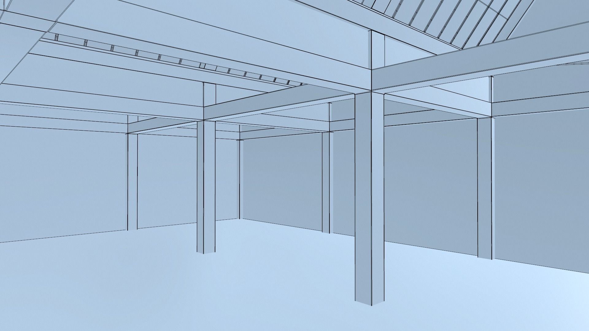 Warehouse Conrete Scene Interior 3D model_24