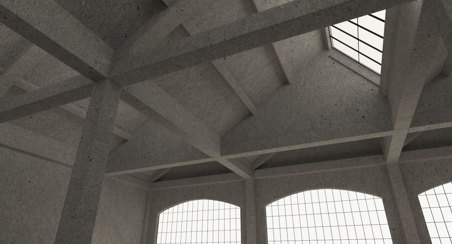 Warehouse Conrete Scene Interior 3D model_9