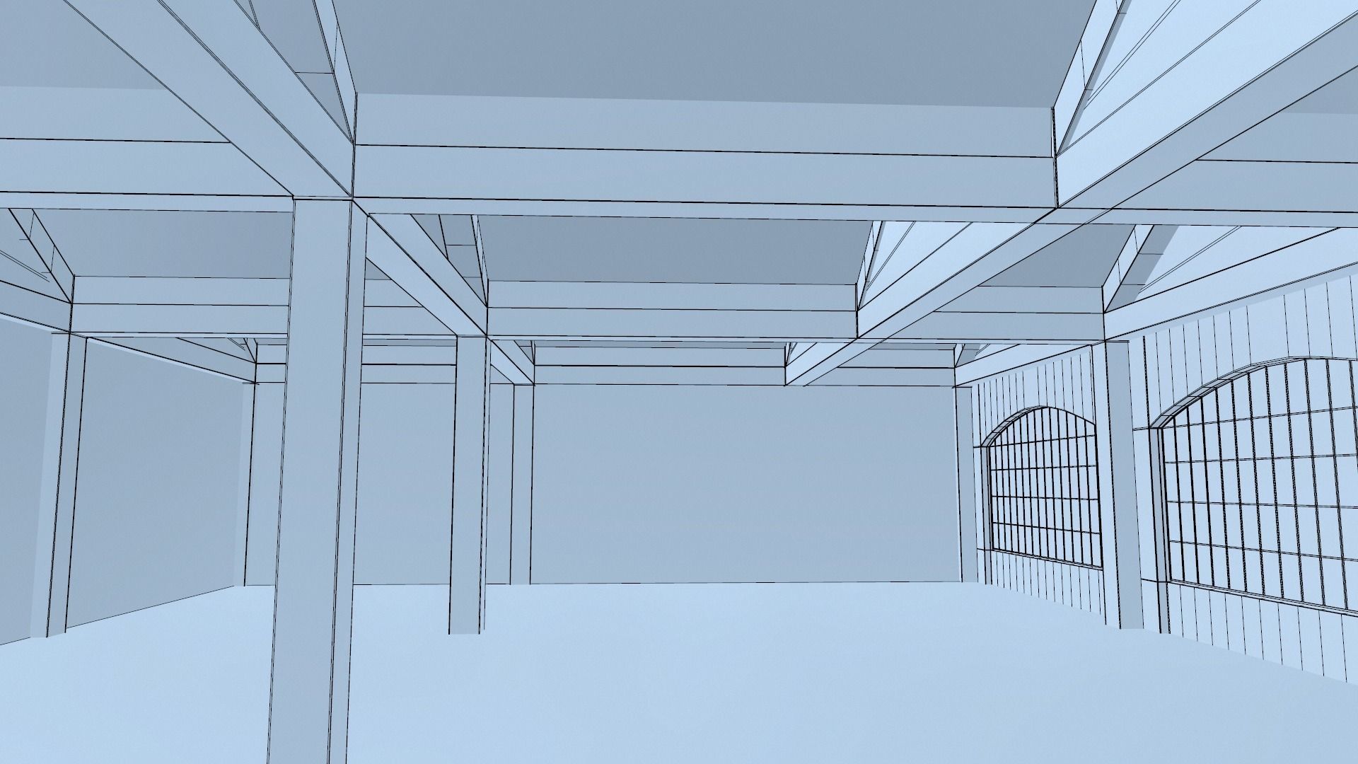 Warehouse Conrete Scene Interior 3D model_25