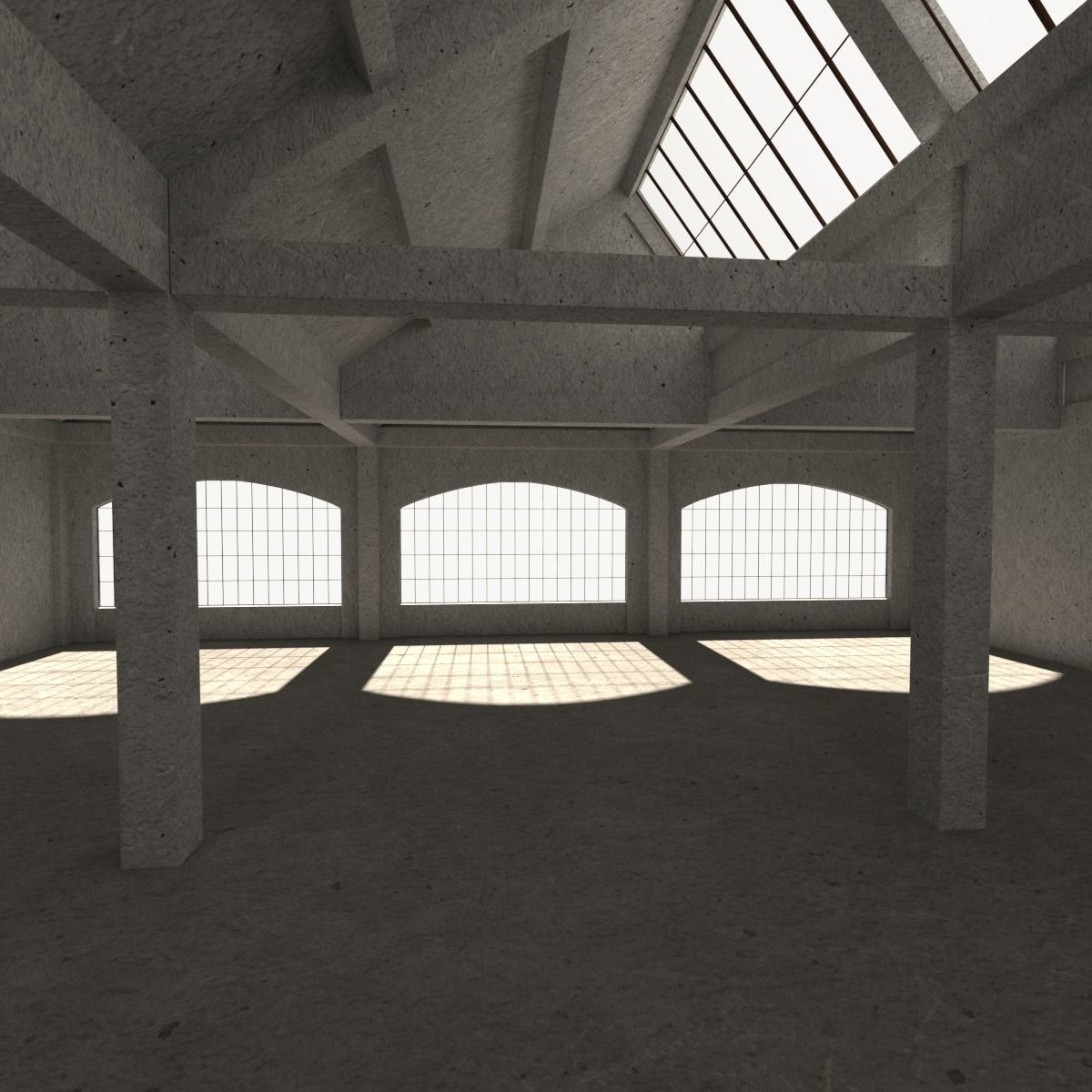 Warehouse Conrete Scene Interior 3D model_11