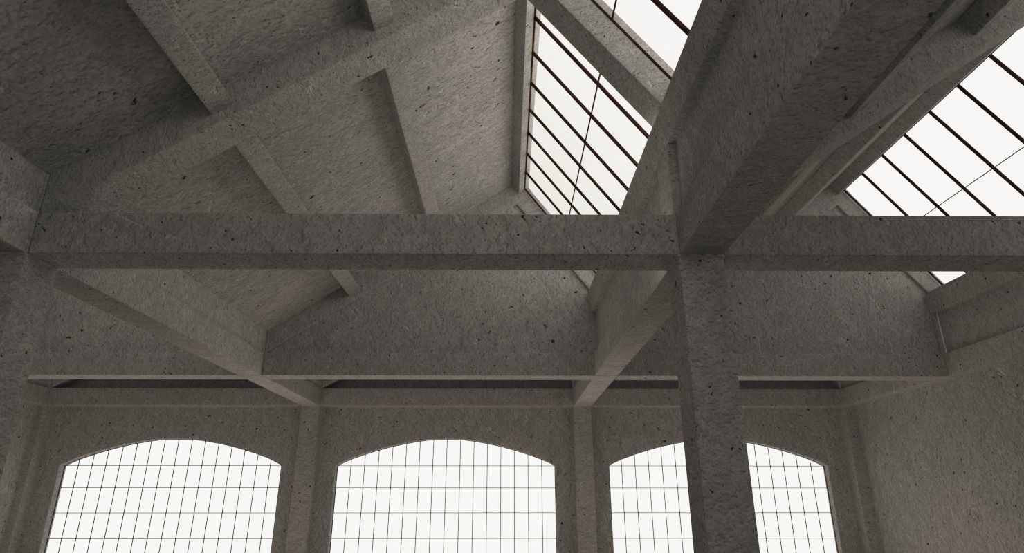 Warehouse Conrete Scene Interior 3D model_13