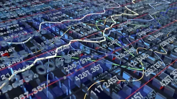 Abstract finance or stock market background 3D model