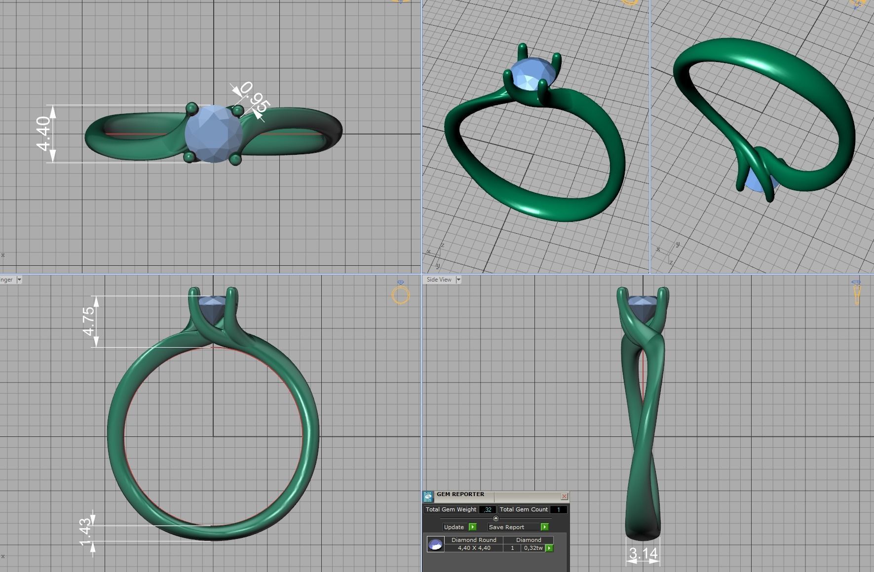 Paradise Engagement ring own design 0171 3D print model_4