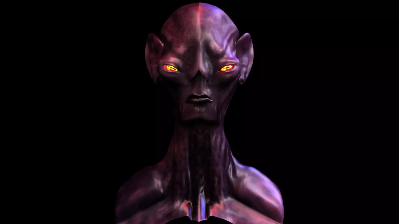 Alien head Low-poly 3D model