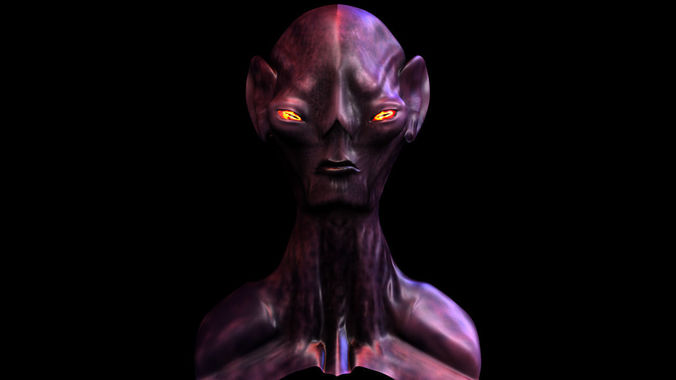 Alien head Low-poly 3D model