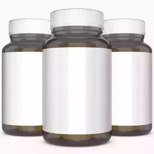 Bottle 3D Model mockup of empty pill bottles 3D model