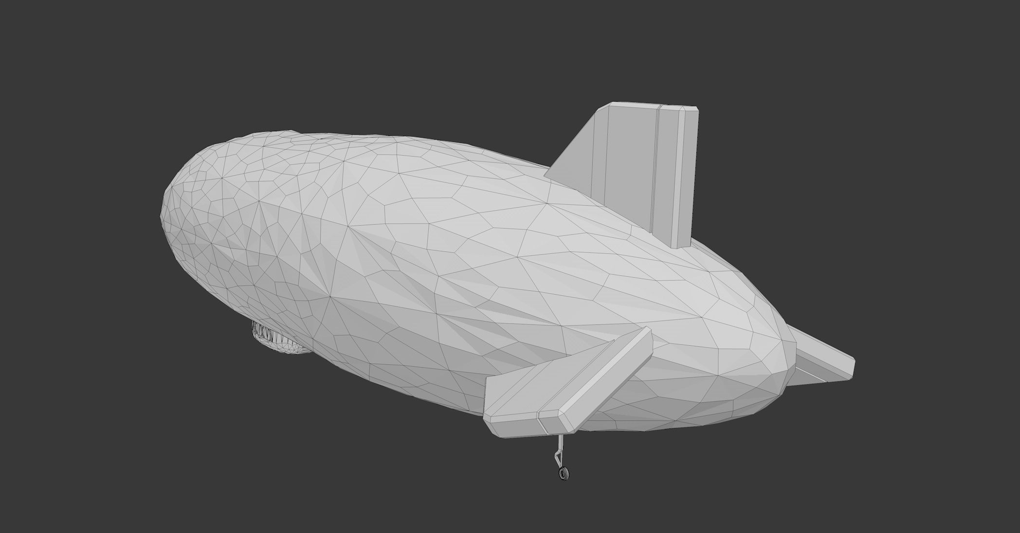Zeppelin Low Poly airship Low-poly 3D model_6