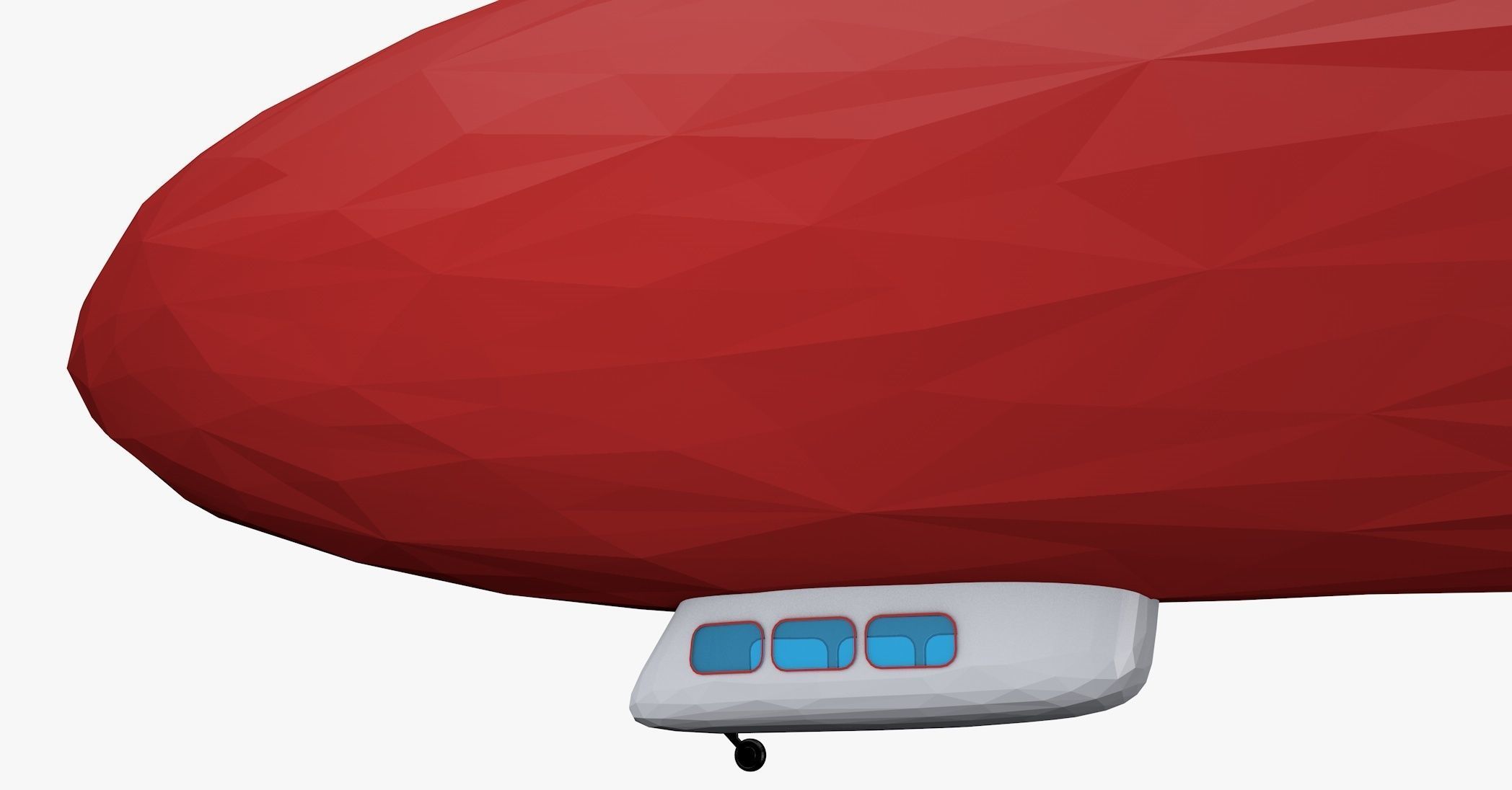 Zeppelin Low Poly airship Low-poly 3D model_4