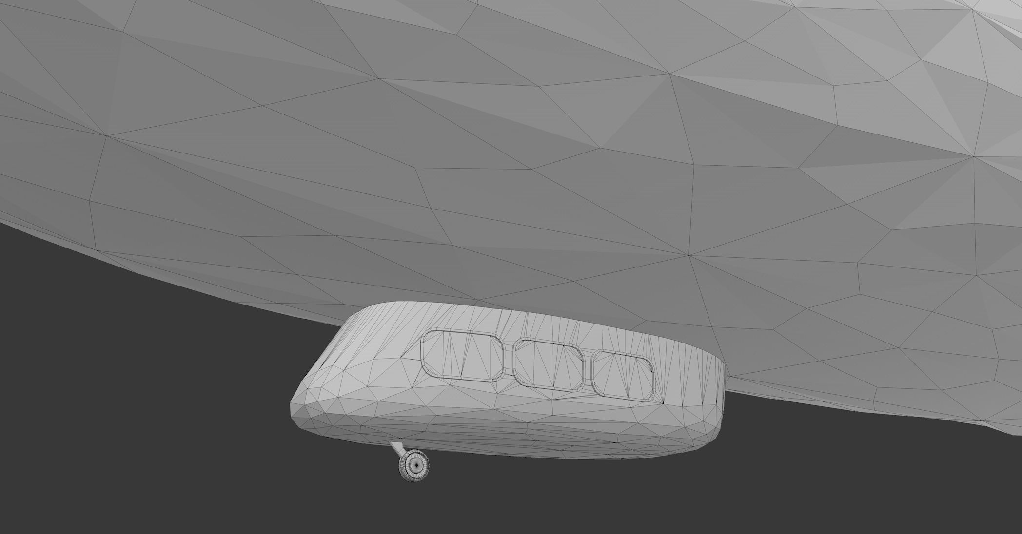 Zeppelin Low Poly airship Low-poly 3D model_10
