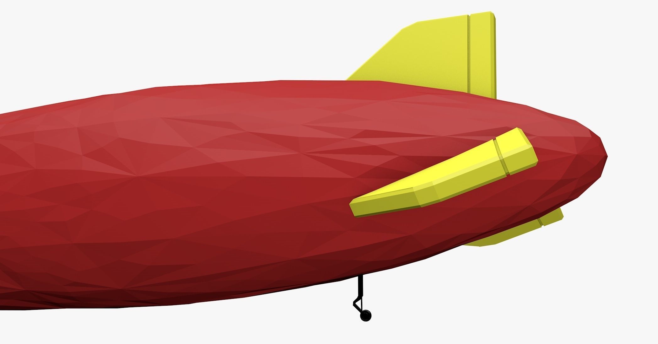 Zeppelin Low Poly airship Low-poly 3D model_5