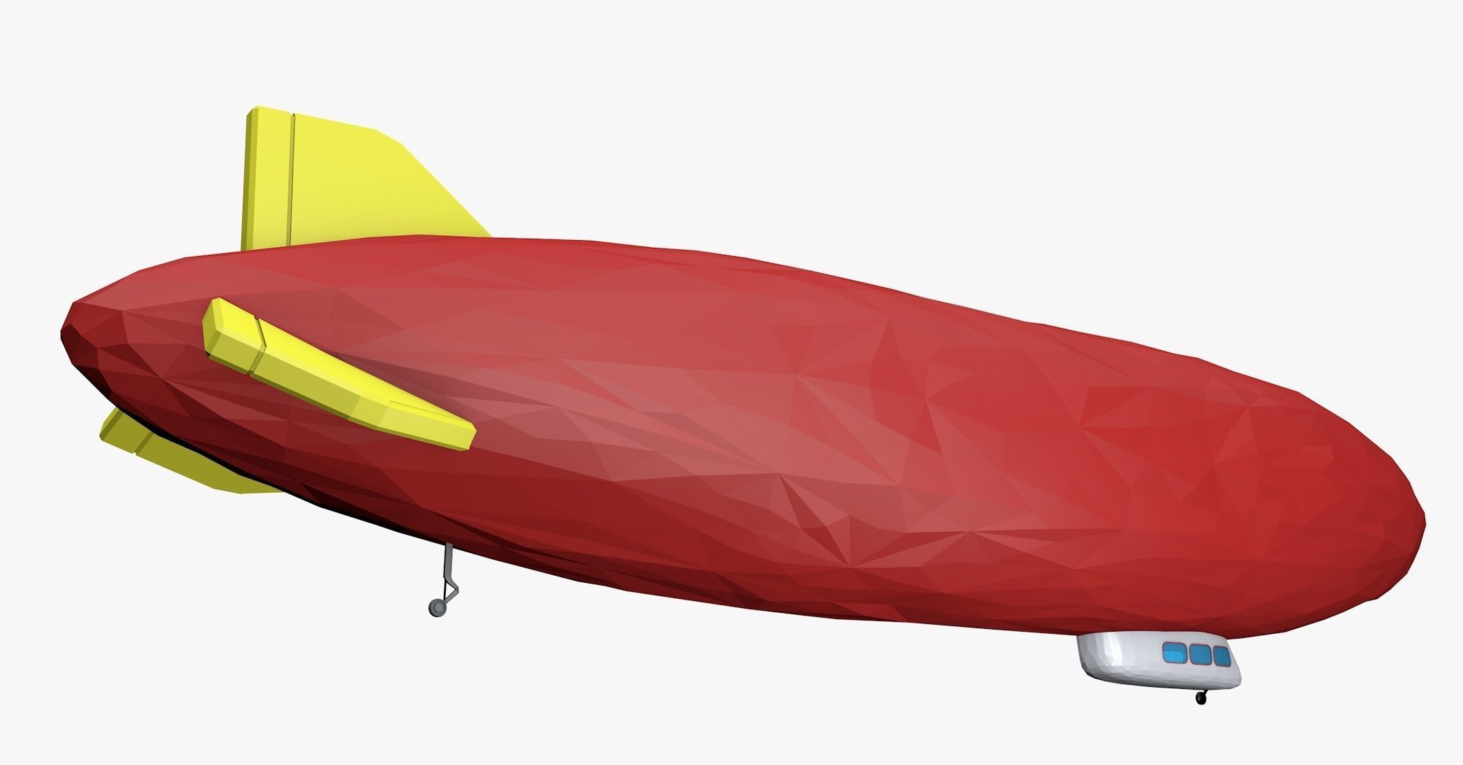 Zeppelin Low Poly airship Low-poly 3D model_3