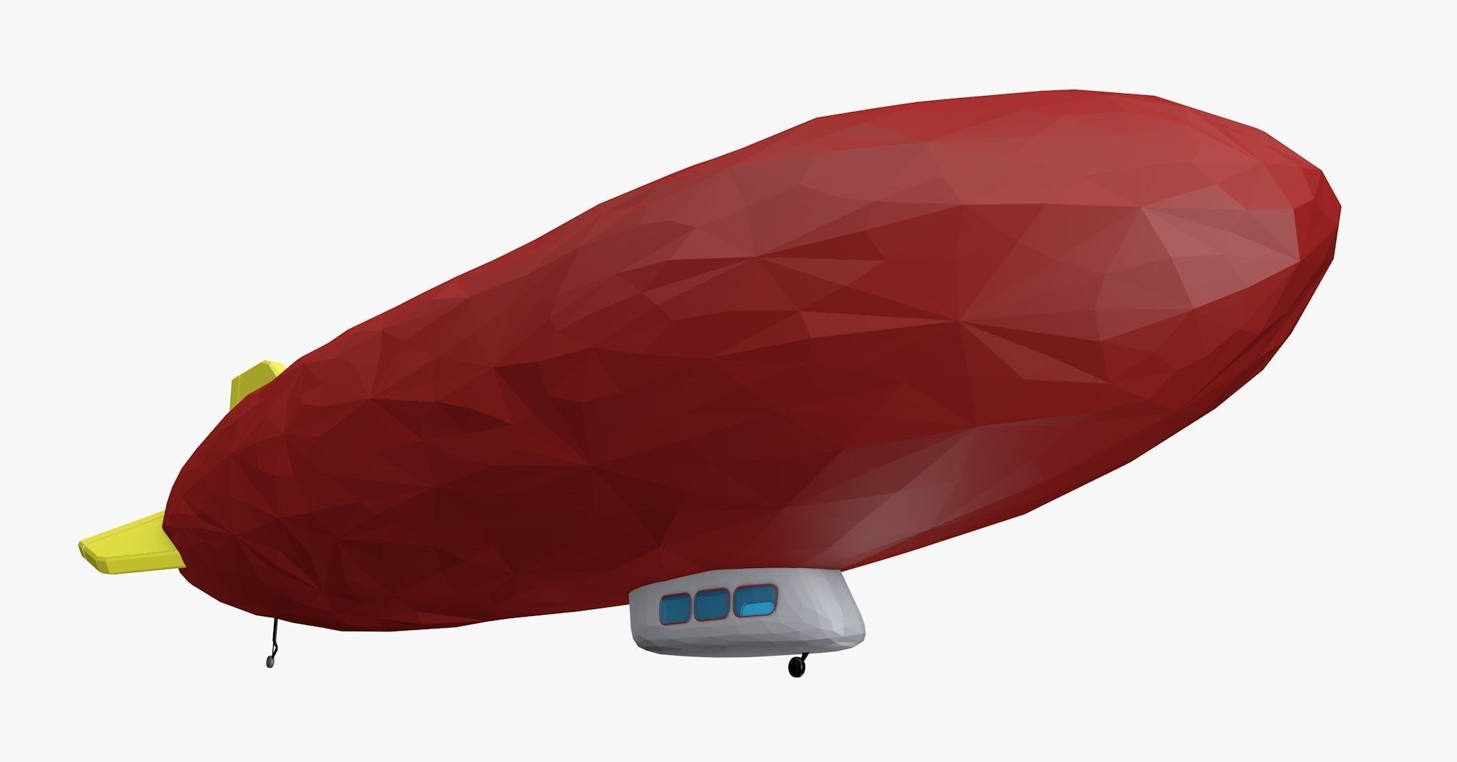 Zeppelin Low Poly airship Low-poly 3D model_2